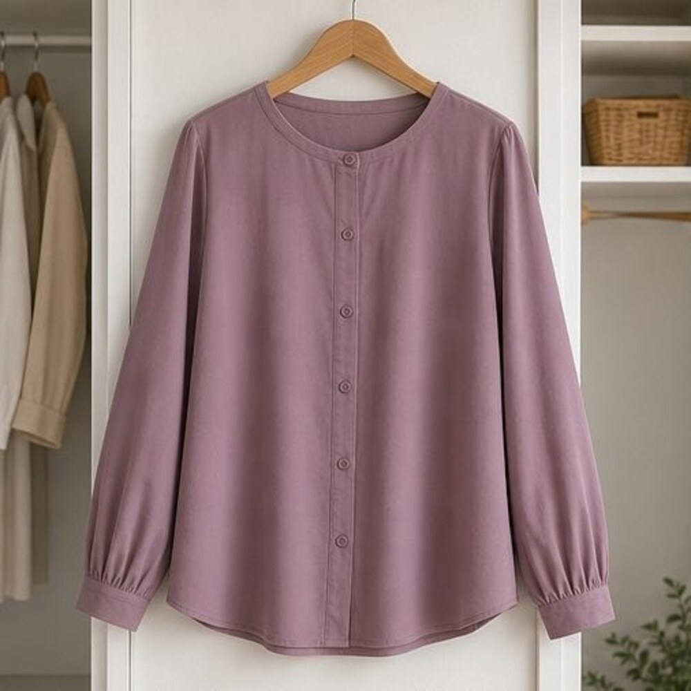Mauve Pleated Blouse